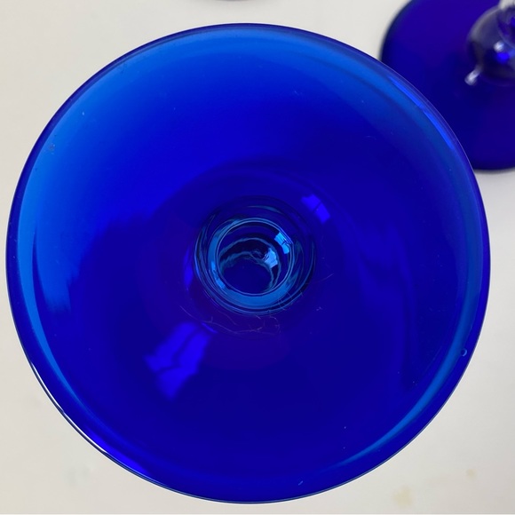 Bryce Brothers Cobalt Blue Aristocrat Wine Glass Sherbet Set of 2 of Ball Stem - Picture 11 of 11